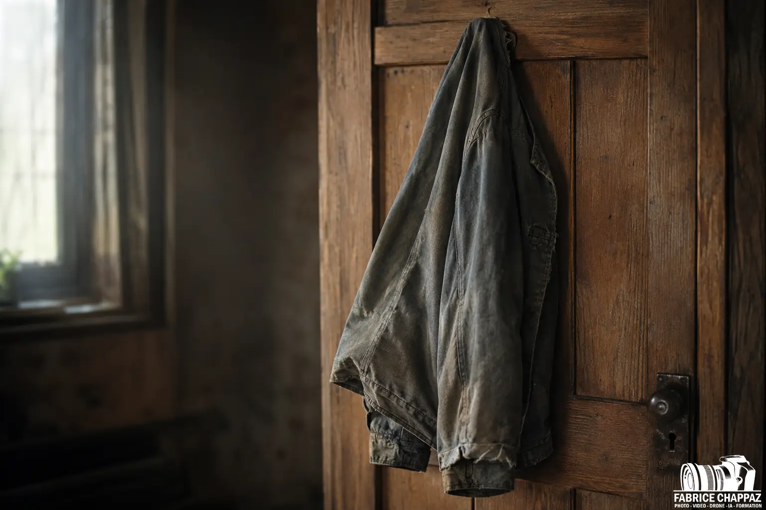 Veste accrochee penombre