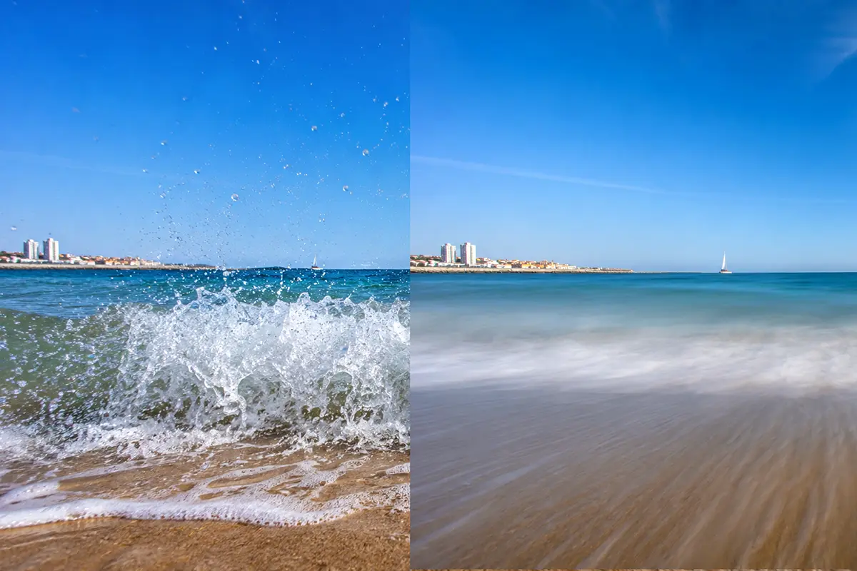 Pose longue sur la mer avec effet soyeux en Vendée