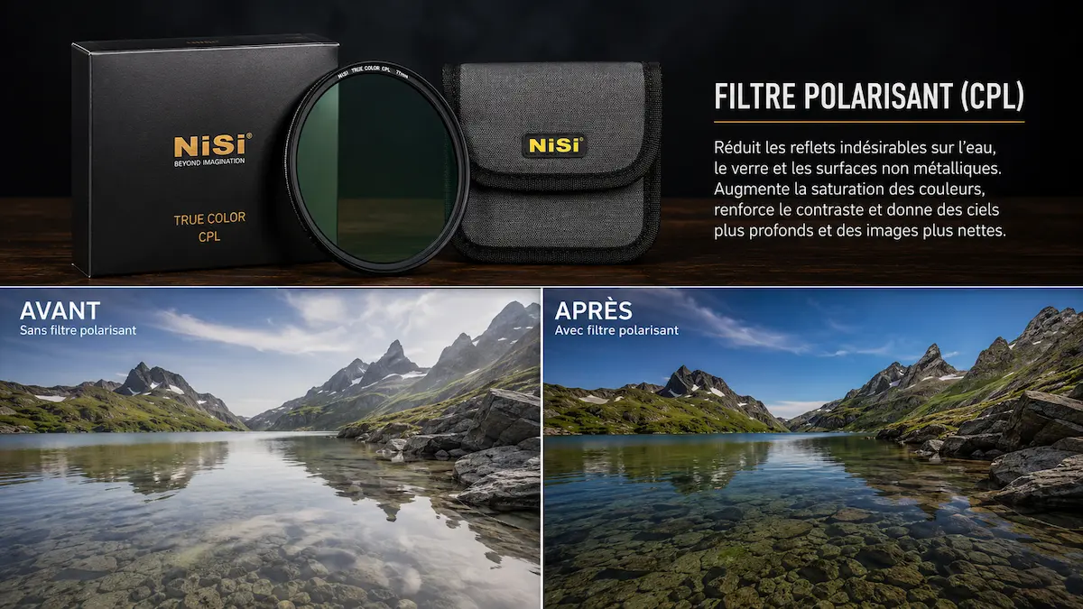 Comparatif avant après avec un filtre polarisant CPL sur un paysage vendéen